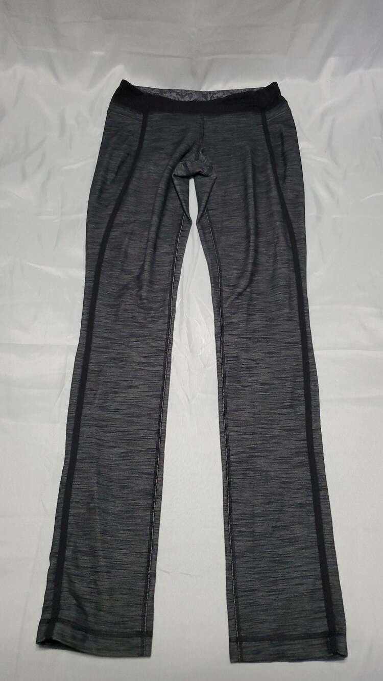 Lululemon Groove Pant Straight Leg Heathered Grey Black Side Stripe - Picture 3 of 4